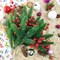 32PCS Artificial Pine Branches Christmas Holly Berries (Red and Green) 0.02"D x 0.02"W x 0.02"H
